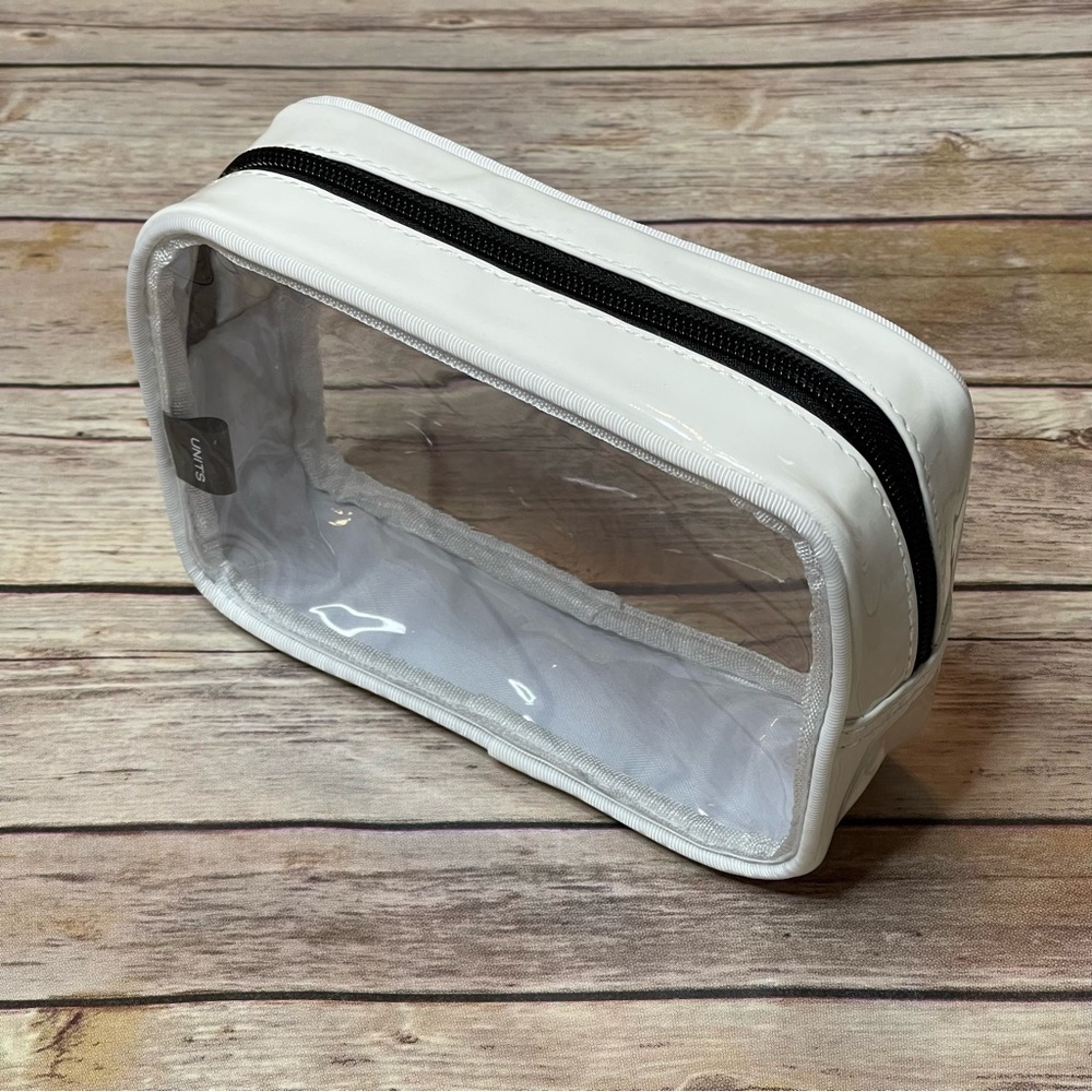 UNITS Unit 802 Small PVC Clear White Black Beauty Makeup Cosmetic Bag (New)